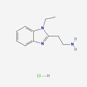 molecular formula C11H16ClN3 B2509528 [2-(1-Ethyl-1H-benzimidazol-2-yl)ethyl]amine hydrochloride CAS No. 1185461-48-6