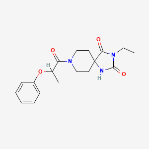 3-Ethyl-8-(2-phenoxypropanoyl)-1,3,8-triazaspiro[4.5]decane-2,4-dione