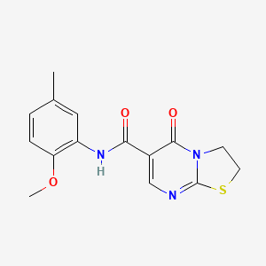 molecular formula C15H15N3O3S B2509535 N-(2-メトキシ-5-メチルフェニル)-5-オキソ-2H,3H,5H-[1,3]チアゾロ[3,2-a]ピリミジン-6-カルボキサミド CAS No. 443329-88-2