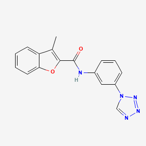 molecular formula C17H13N5O2 B2509552 3-methyl-N-[3-(1H-1,2,3,4-tetrazol-1-yl)phenyl]-1-benzofuran-2-carboxamide CAS No. 950249-14-6