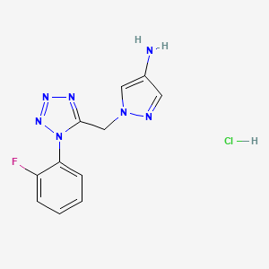 molecular formula C11H11ClFN7 B2509554 1-{[1-(2-氟苯基)-1H-1,2,3,4-四唑-5-基]甲基}-1H-吡唑-4-胺盐酸盐 CAS No. 2105747-97-3