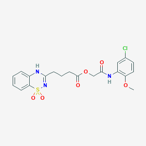 molecular formula C20H20ClN3O6S B2509556 2-((5-氯-2-甲氧苯基)氨基)-2-氧代乙基 4-(1,1-二氧化-2H-苯并[e][1,2,4]噻二嗪-3-基)丁酸酯 CAS No. 895648-53-0