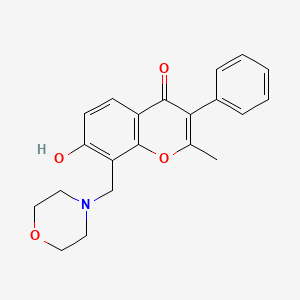 molecular formula C21H21NO4 B2509563 7-hydroxy-2-methyl-8-[(morpholin-4-yl)methyl]-3-phenyl-4H-chromen-4-one CAS No. 111978-67-7