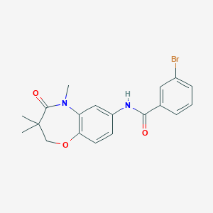 molecular formula C19H19BrN2O3 B2509564 3-bromo-N-(3,3,5-trimethyl-4-oxo-2,3,4,5-tetrahydrobenzo[b][1,4]oxazepin-7-yl)benzamide CAS No. 921542-42-9