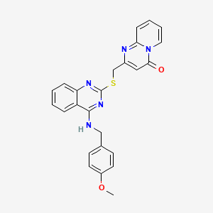 2-[[4-[(4-Methoxyphenyl)methylamino]quinazolin-2-yl]sulfanylmethyl]pyrido[1,2-a]pyrimidin-4-one