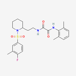 molecular formula C24H30FN3O4S B2509567 N'-(2,6-dimethylphenyl)-N-{2-[1-(4-fluoro-3-methylbenzenesulfonyl)piperidin-2-yl]ethyl}ethanediamide CAS No. 898406-93-4