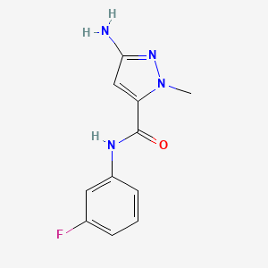 molecular formula C11H11FN4O B2509568 3-amino-N-(3-fluorophenyl)-1-methyl-1H-pyrazole-5-carboxamide CAS No. 1856059-37-4