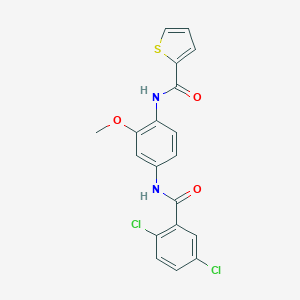 molecular formula C19H14Cl2N2O3S B250957 N-{4-[(2,5-dichlorobenzoyl)amino]-2-methoxyphenyl}-2-thiophenecarboxamide 