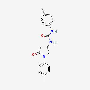 molecular formula C19H21N3O2 B2509584 1-(5-Oxo-1-(p-tolyl)pyrrolidin-3-yl)-3-(p-tolyl)urea CAS No. 894018-70-3