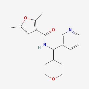 molecular formula C18H22N2O3 B2509586 2,5-dimethyl-N-(pyridin-3-yl(tetrahydro-2H-pyran-4-yl)methyl)furan-3-carboxamide CAS No. 2034246-90-5