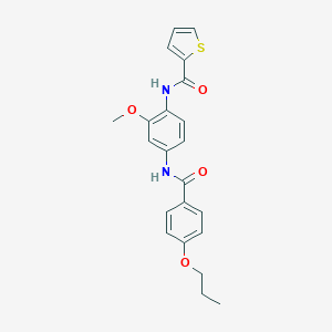 molecular formula C22H22N2O4S B250960 N-{2-methoxy-4-[(4-propoxybenzoyl)amino]phenyl}-2-thiophenecarboxamide 