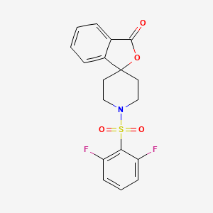 molecular formula C18H15F2NO4S B2509603 1'-((2,6-difluorophenyl)sulfonyl)-3H-spiro[isobenzofuran-1,4'-piperidin]-3-one CAS No. 1797280-68-2
