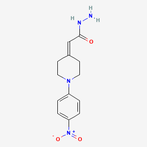 molecular formula C13H16N4O3 B2509608 2-[1-(4-Nitrophenyl)piperidin-4-ylidene]acetohydrazide CAS No. 251310-53-9