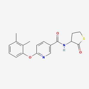 molecular formula C18H18N2O3S B2509621 6-(2,3-dimethylphenoxy)-N-(2-oxotetrahydro-3-thiophenyl)nicotinamide CAS No. 321521-93-1
