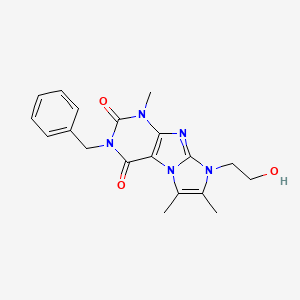 molecular formula C19H21N5O3 B2509623 3-benzyl-8-(2-hydroxyethyl)-1,6,7-trimethyl-1H-imidazo[2,1-f]purine-2,4(3H,8H)-dione CAS No. 915927-87-6