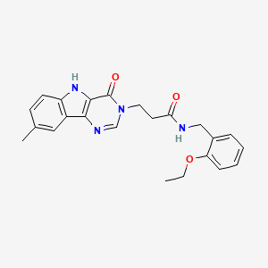 molecular formula C23H24N4O3 B2509624 N-(2-ethoxybenzyl)-3-(8-methyl-4-oxo-4,5-dihydro-3H-pyrimido[5,4-b]indol-3-yl)propanamide CAS No. 1185082-72-7