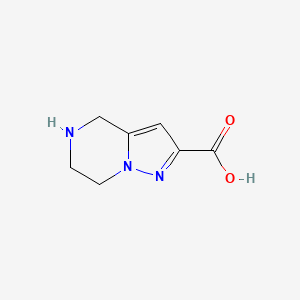 molecular formula C7H9N3O2 B2509631 4,5,6,7-四氢吡唑并[1,5-a]吡嗪-2-羧酸 CAS No. 1309128-62-8