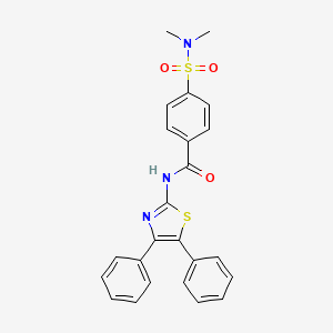molecular formula C24H21N3O3S2 B2509652 4-(二甲基氨磺酰基)-N-(4,5-二苯基-1,3-噻唑-2-基)苯甲酰胺 CAS No. 313529-33-8