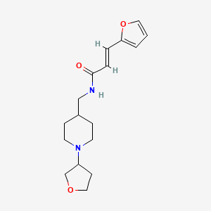 molecular formula C17H24N2O3 B2509659 (E)-3-(呋喃-2-基)-N-((1-(四氢呋喃-3-基)哌啶-4-基)甲基)丙烯酰胺 CAS No. 2035036-71-4