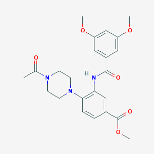 molecular formula C23H27N3O6 B250966 Methyl 4-(4-acetyl-1-piperazinyl)-3-[(3,5-dimethoxybenzoyl)amino]benzoate 