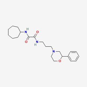 molecular formula C22H33N3O3 B2509662 N1-环庚基-N2-(3-(2-苯基吗啉代)丙基)草酰胺 CAS No. 954005-15-3