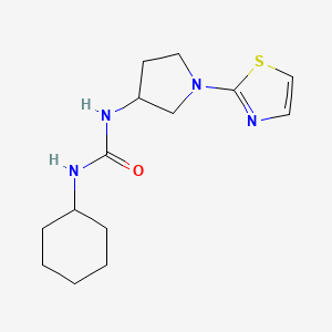 molecular formula C14H22N4OS B2509677 1-Cyclohexyl-3-(1-(thiazol-2-yl)pyrrolidin-3-yl)urea CAS No. 1797874-44-2