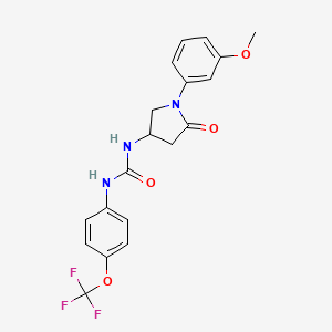 molecular formula C19H18F3N3O4 B2509678 1-(1-(3-Methoxyphenyl)-5-oxopyrrolidin-3-yl)-3-(4-(trifluoromethoxy)phenyl)urea CAS No. 894018-78-1