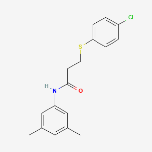 molecular formula C17H18ClNOS B2509680 3-(4-氯苯基)硫代-N-(3,5-二甲苯基)丙酰胺 CAS No. 557756-12-4
