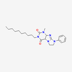 molecular formula C24H33N5O2 B2509688 3-decyl-1-methyl-8-phenyl-1H,2H,3H,4H,6H,7H,8H-imidazo[1,2-g]purine-2,4-dione CAS No. 921050-15-9