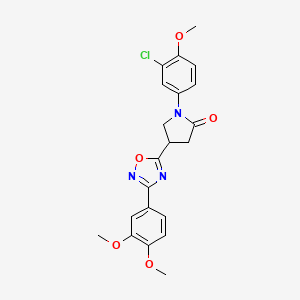 molecular formula C21H20ClN3O5 B2509689 1-(3-Chloro-4-methoxyphenyl)-4-(3-(3,4-dimethoxyphenyl)-1,2,4-oxadiazol-5-yl)pyrrolidin-2-one CAS No. 941961-08-6