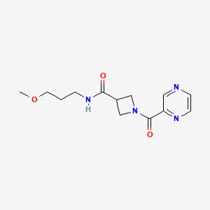 molecular formula C13H18N4O3 B2509697 N-(3-methoxypropyl)-1-(pyrazine-2-carbonyl)azetidine-3-carboxamide CAS No. 1396751-59-9