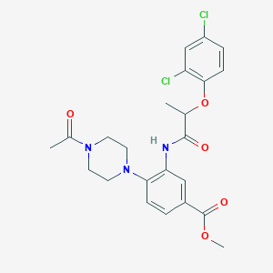 molecular formula C23H25Cl2N3O5 B250970 Methyl 4-(4-acetylpiperazin-1-yl)-3-{[2-(2,4-dichlorophenoxy)propanoyl]amino}benzoate 