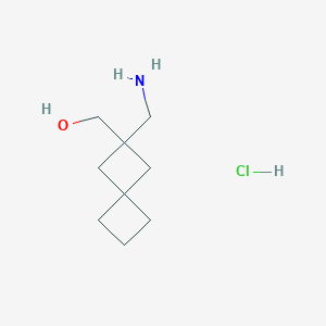 molecular formula C9H18ClNO B2509703 [2-(Aminomethyl)spiro[3.3]heptan-2-yl]methanol;hydrochloride CAS No. 2378507-17-4