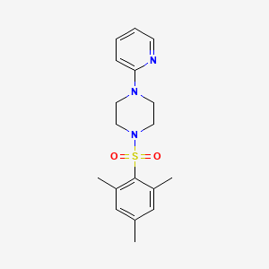 molecular formula C18H23N3O2S B2509712 4-(2-Pyridyl)-1-((2,4,6-trimethylphenyl)sulfonyl)piperazine CAS No. 381675-86-1