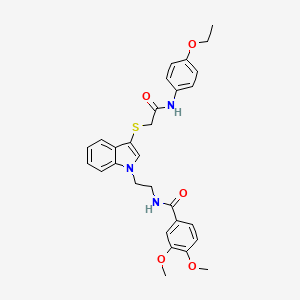 N-(2-(3-((2-((4-ethoxyphenyl)amino)-2-oxoethyl)thio)-1H-indol-1-yl)ethyl)-3,4-dimethoxybenzamide