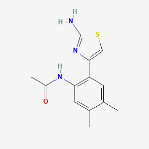 molecular formula C13H15N3OS B2509719 N-[2-(2-amino-1,3-thiazol-4-yl)-4,5-dimethylphenyl]acetamide CAS No. 863667-93-0