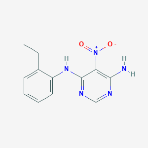molecular formula C12H13N5O2 B2509721 N-(2-ethylphenyl)-5-nitropyrimidine-4,6-diamine CAS No. 450345-04-7