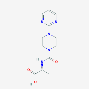 molecular formula C12H17N5O3 B2509724 (2S)-2-[(4-pyrimidin-2-ylpiperazine-1-carbonyl)amino]propanoic acid CAS No. 1308935-66-1