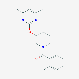 molecular formula C19H23N3O2 B2509726 (3-((4,6-Dimethylpyrimidin-2-yl)oxy)piperidin-1-yl)(o-tolyl)methanone CAS No. 2097915-57-4