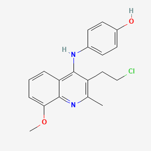 molecular formula C19H19ClN2O2 B2509727 4-{[3-(2-氯乙基)-8-甲氧基-2-甲基-4-喹啉基]氨基}苯酚 CAS No. 860789-46-4