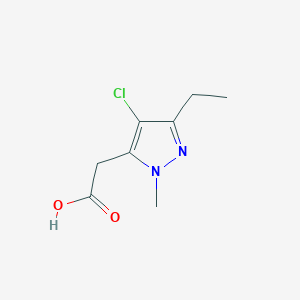 molecular formula C8H11ClN2O2 B2509734 2-(4-氯-3-乙基-1-甲基-1H-吡唑-5-基)乙酸 CAS No. 1480942-30-0