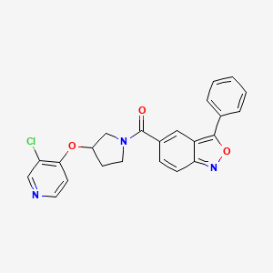 molecular formula C23H18ClN3O3 B2509783 (3-((3-Chloropyridin-4-yl)oxy)pyrrolidin-1-yl)(3-phenylbenzo[c]isoxazol-5-yl)methanone CAS No. 2034273-55-5