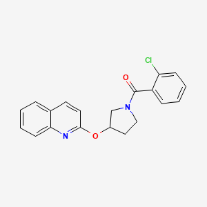 molecular formula C20H17ClN2O2 B2509788 (2-Chlorophenyl)(3-(quinolin-2-yloxy)pyrrolidin-1-yl)methanone CAS No. 2034616-21-0