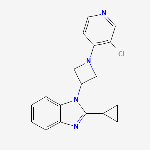 molecular formula C18H17ClN4 B2509789 1-[1-(3-Chloropyridin-4-yl)azetidin-3-yl]-2-cyclopropylbenzimidazole CAS No. 2380085-40-3