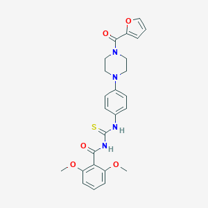 molecular formula C25H26N4O5S B250979 N-(2,6-dimethoxybenzoyl)-N'-{4-[4-(2-furoyl)-1-piperazinyl]phenyl}thiourea 