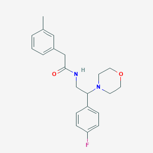 molecular formula C21H25FN2O2 B2509796 N-(2-(4-fluorophenyl)-2-morpholinoethyl)-2-(m-tolyl)acetamide CAS No. 941940-86-9