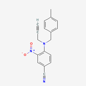 molecular formula C18H15N3O2 B2509800 4-[(4-Methylphenyl)methyl-prop-2-ynylamino]-3-nitrobenzonitrile CAS No. 1241618-22-3