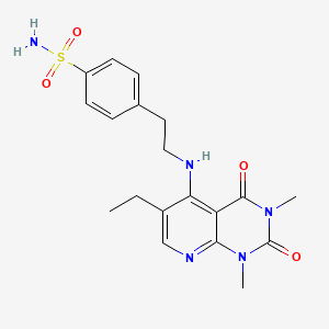 molecular formula C19H23N5O4S B2509805 4-(2-((6-Ethyl-1,3-dimethyl-2,4-dioxo-1,2,3,4-tetrahydropyrido[2,3-d]pyrimidin-5-yl)amino)ethyl)benzenesulfonamide CAS No. 946252-87-5
