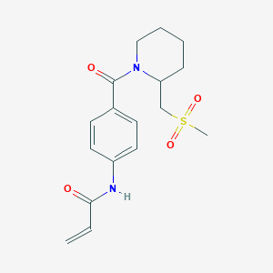 molecular formula C17H22N2O4S B2509807 N-[4-[2-(Methylsulfonylmethyl)piperidine-1-carbonyl]phenyl]prop-2-enamide CAS No. 2201770-49-0