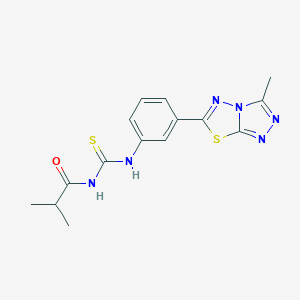 molecular formula C15H16N6OS2 B250982 2-methyl-N-{[3-(3-methyl[1,2,4]triazolo[3,4-b][1,3,4]thiadiazol-6-yl)phenyl]carbamothioyl}propanamide 